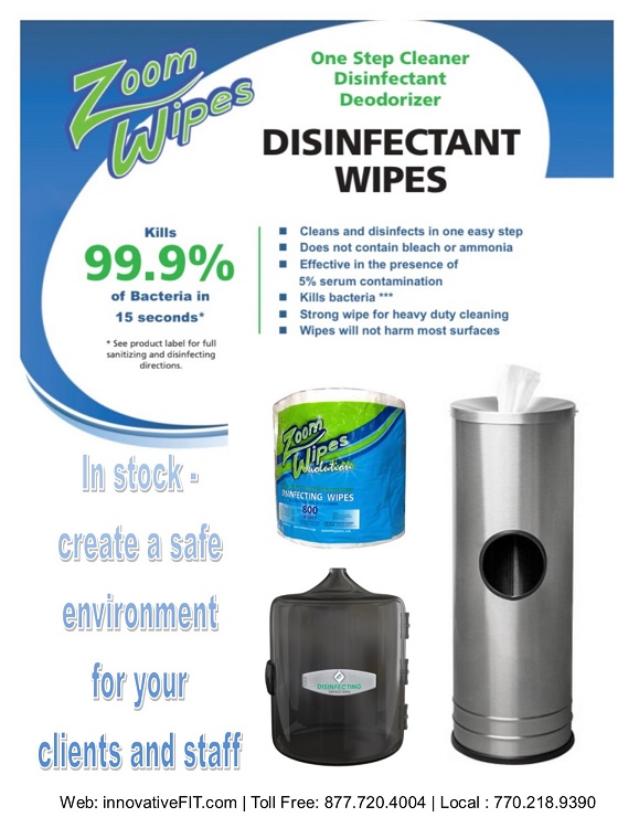 Disinfect your equipment with ZOOM wipes!