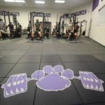 Custom Inlaid Rubber Logos High School Weight training area