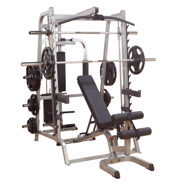 Body Solid GS348QP4 Smith Machine (includes/Pec Deck, Lat Pull & Bench)