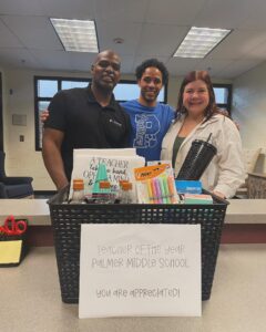 Teacher Blitz! Palmer Middle School’s Teacher of the Year, Jordan Hazard! Today, we got to drop off this basket stuffed full of items for his classroom and also for him! We loved being a part of Cobb Chamber’s Teacher Blitz!