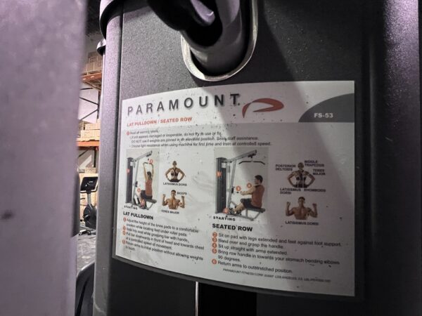 Paramount FS-53 Lat Pulldown / Seated Row Dual