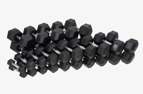 Dumbbells Rubber Hex HAMPTON SET 5-75 lbs.