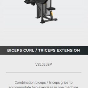 The Precor Vitality™ Series Selectorized Line provides a compact, value-priced conditioning circuit that fits the space and budget requirements for a wide range of facilities, from hospitality to multi-family residential to community centers. New contemporary styling allows you to enhance the Vitality Selectorized strength training experience with pieces from Vitality Benches & Racks and Resolute Strength™ Selectorized. 6 PIECE CURCUIT Includes BICEPS CURL / TRICEPS EXTENSION MULTI-PRESS PULLDOWN / SEATED ROW PULLDOWN LEG CURL / LEG EXTENSION LEG PRESS / CALF EXTENSION