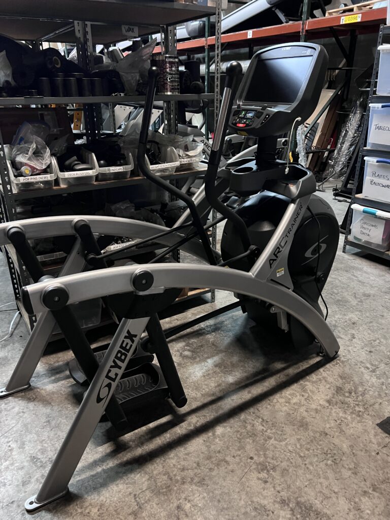 FEATURES The Cybex 525AT Arc Trainer is a high-end commercial cross training workout machine that can be used primarily for weight loss, cardio, and strength training. DISPLAY Easily view your time, strides per minute, calories burned, and heart rate on a graphic 8 by 5 LED screen. GLIDE, STRIDE, AND CLIMB ZONES Choose from 21 different incline levels to workout in Glide, Stride, or Climb. Spending time in each will work on different muscles and help increase your endurance. LOAD DEPENDENCY This machine is designed to scale its resistance according to your weight, making sure you get the best training no matter what size you are. MUSCLE TARGETING The 525AT’s unique range of incline and resistance settings make it possible for you to target different muscle groups for overall strengthening and conditioning. REVERSE ARC MOTION This advanced stride technology makes your legs and feet move in a natural, biomechanically correct pathway, thus preventing injury and stress to the joints. WORKOUT SELECTIONS Customize your training session by selecting one from Quick Start (Manual mode), three weight loss modes, three cardio, and two strength. Each workout program has 10 levels and controls both the incline and resistance during your session. Cybex 525AT Arc Trainer OPTIONAL ACCESSORIES E3 HD VIEW MONITOR A 15.6 inch high definition screen that is embedded into the machine’s display area with three different viewing modes. With this high-quality screen, you’ll be able to make sure you’re only seeing what you want during your training session. CUSTOMIZED APPEARANCE Match the machine with any decorating scheme by choosing from white, black, black chrome, metal tone gold, or even platinum sparkle. Or, go beyond and choose from over 180 additional custom colors. The Cybex 525AT Arc Trainer with E3 View Embedded Monitor is great for meeting a lot of different strengthening and conditioning standards. Now you can: Keep track of your heart rate using wireless grips. Match the resistance and incline to your physical capabilities and training needs. Build up your endurance and training in strength, endurance, cardio, power, and weight loss. Work on different muscle groups by alternating between the Glide, Stride, and Climb positions. Save yourself from unnecessary knee and hip joint strain with your legs kept in the proper biomechanical position during your session.