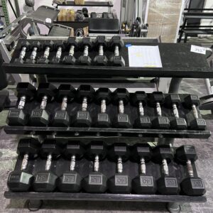 York Rubber Hex Dumbbell features durable rubber-covered heads for increased safety and comfort.