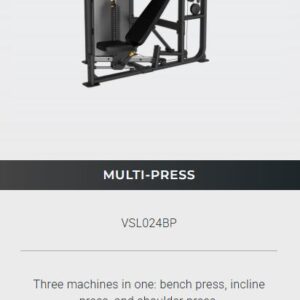 The Precor Vitality™ Series Selectorized Line provides a compact, value-priced conditioning circuit that fits the space and budget requirements for a wide range of facilities, from hospitality to multi-family residential to community centers. New contemporary styling allows you to enhance the Vitality Selectorized strength training experience with pieces from Vitality Benches & Racks and Resolute Strength™ Selectorized. 6 PIECE CURCUIT Includes BICEPS CURL / TRICEPS EXTENSION MULTI-PRESS PULLDOWN / SEATED ROW PULLDOWN LEG CURL / LEG EXTENSION LEG PRESS / CALF EXTENSION Precor Vitality™ Series Selectorized Line (5 Pieces)