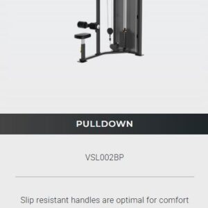 VSL002BP Vitality™ Series Selectorized Pulldown The Precor Vitality™ Series Selectorized Line provides a compact, value-priced conditioning circuit that fits the space and budget requirements for a wide range of facilities, from hospitality to multi-family residential to community centers. New contemporary styling allows you to enhance the Vitality Selectorized strength training experience with pieces from Vitality Benches & Racks and Resolute Strength™ Selectorized. 6 PIECE CURCUIT Includes BICEPS CURL / TRICEPS EXTENSION MULTI-PRESS PULLDOWN / SEATED ROW PULLDOWN LEG CURL / LEG EXTENSION LEG PRESS / CALF EXTENSION Precor Vitality™ Series Selectorized Line (5 Pieces)