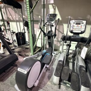 Precor EFX 835 V2 Elliptical with P30 Console from Innovative Fitness in Kennesaw, Georgia. Commercial-grade cardio machine featuring adjustable CrossRamp® technology, moving handlebars for full-body workouts, LED performance display, self-powered operation, durable construction, and smooth natural stride motion for low-impact training.