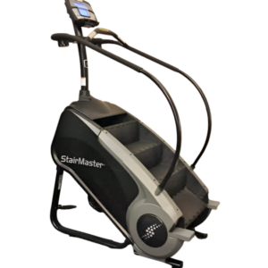 StairMaster Gauntlet Stepmill with LCD D-1 Console and integrated TV screen available for sale at Innovative Fitness in Kennesaw, Georgia, featuring commercial-grade stair climbing performance.