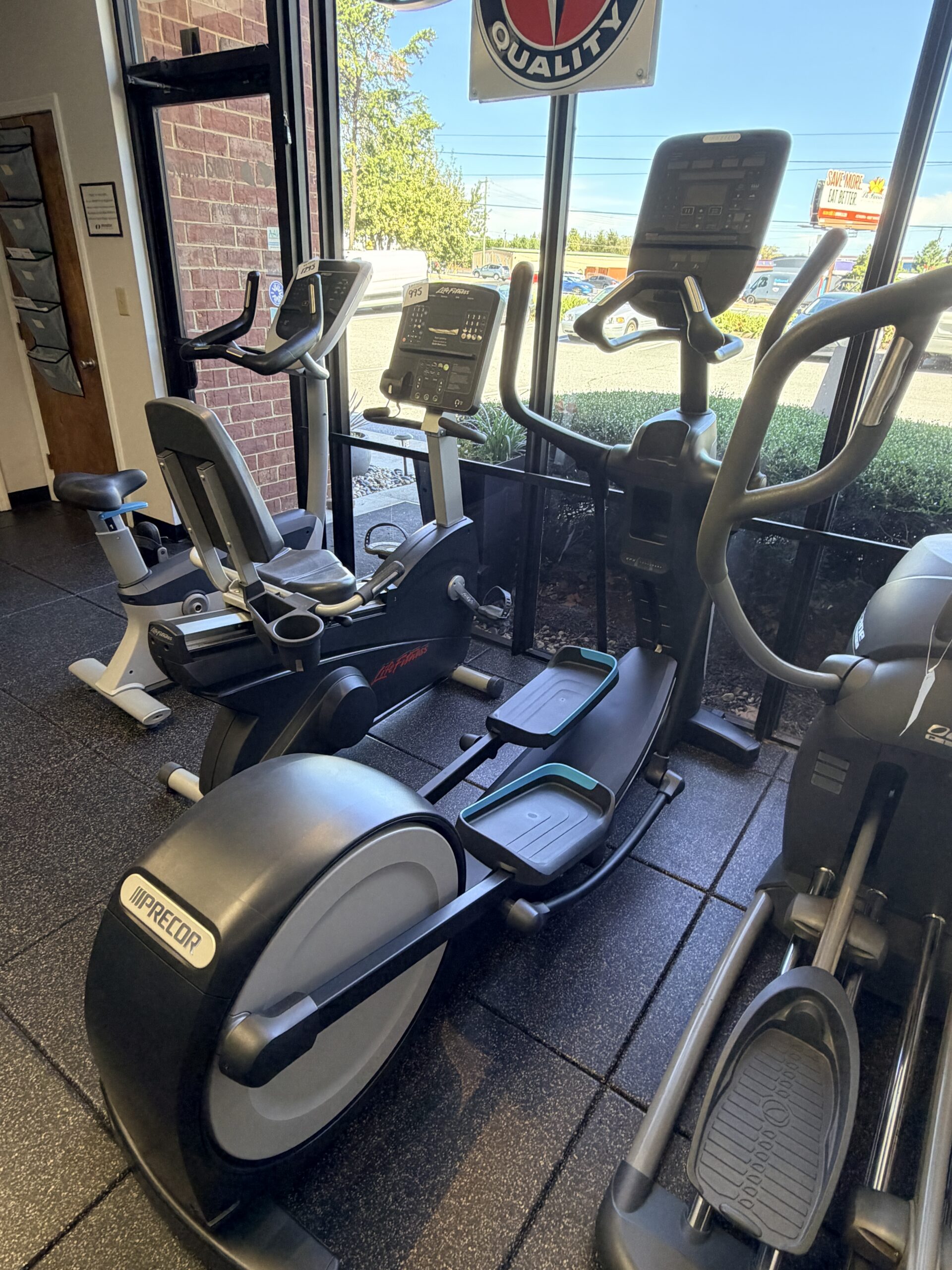 Precor EFX 835 Elliptical with Converging CrossRamp, moving handlebars, and P31 console, available through Innovative Fitness in Kennesaw, GA, serving Atlanta and Metro Atlanta with premium commercial fitness equipment sales and solutions.
