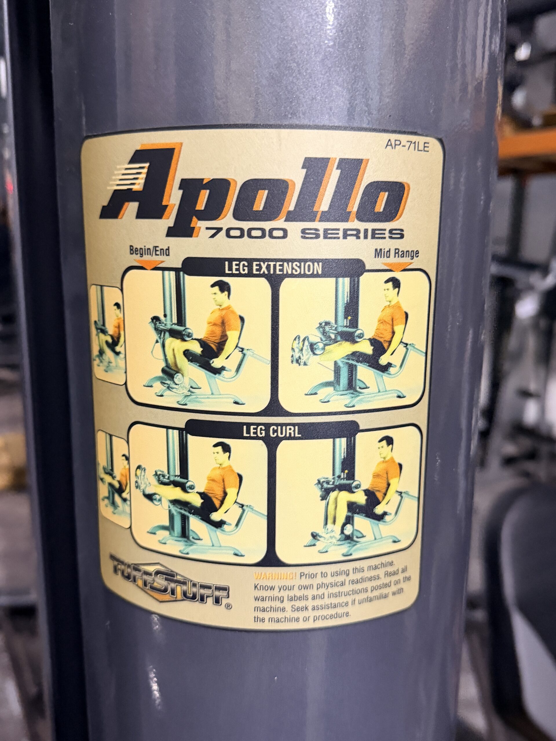 Apollo 7000 Series Leg Extension Seated Leg Curl Selectorized Weight Stack Machine