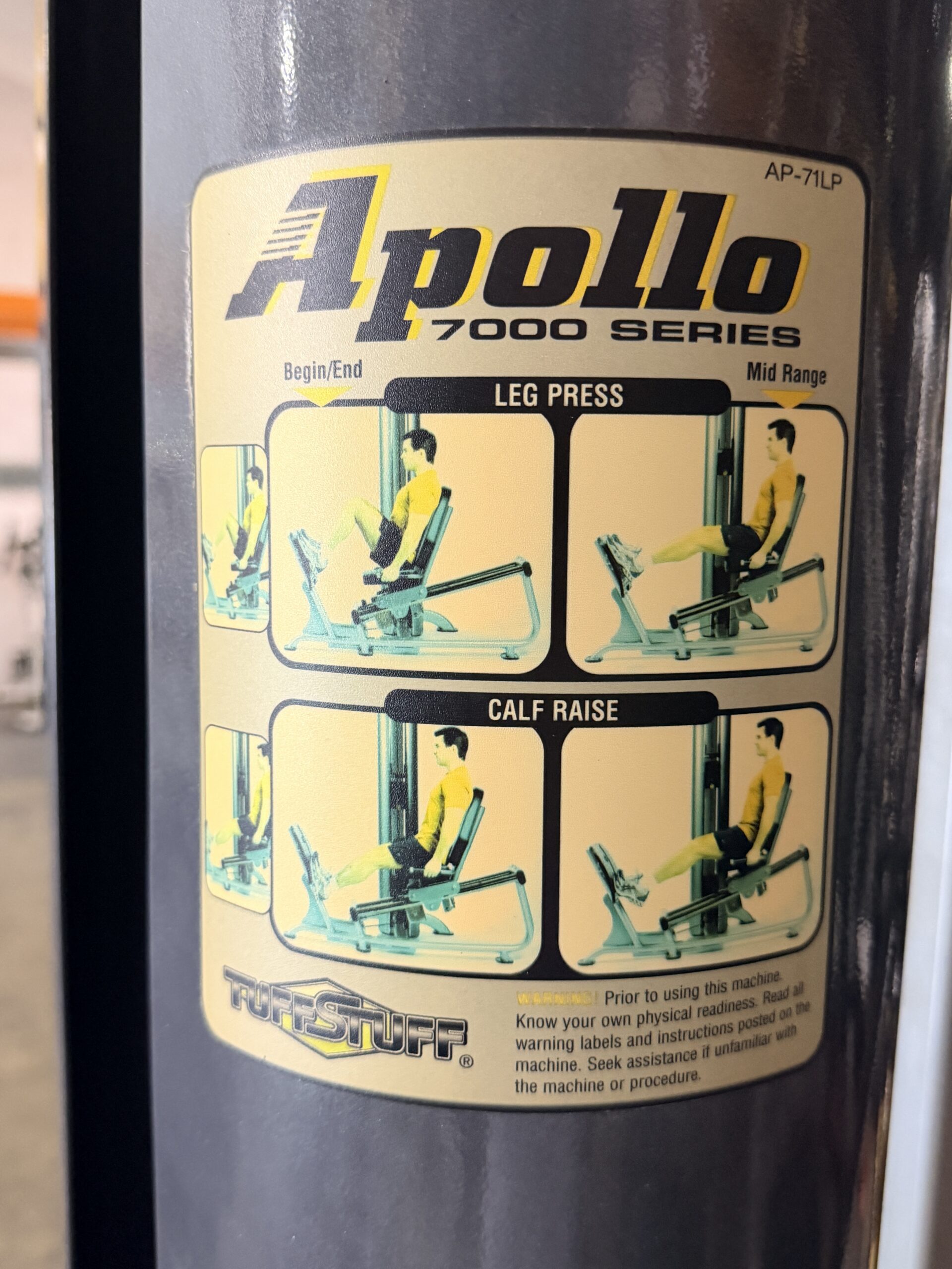 Apollo 7000 Series Leg Press Selectorized Weight Stack Machine - Tuff Stuff