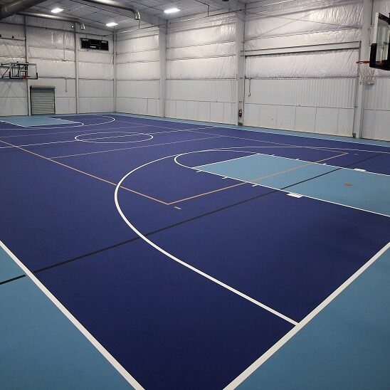 Athletic Flooring Courts and Track for Fitness Centers and Gyms for Private High School Fitness Center Design and Installation including Treadmill, Cardio Equipment and Strength with Custom Color, Treadmill, Elliptical, Dumbbells, and Dumbbell Rack. Unique Fitness Pieces, ready for what's new in fitness, Half Rack and Platform for football training, high School team gym and work out room. high school football training equipment. D1 Training, Athletic Training Facility with Custom Logo Flooring.